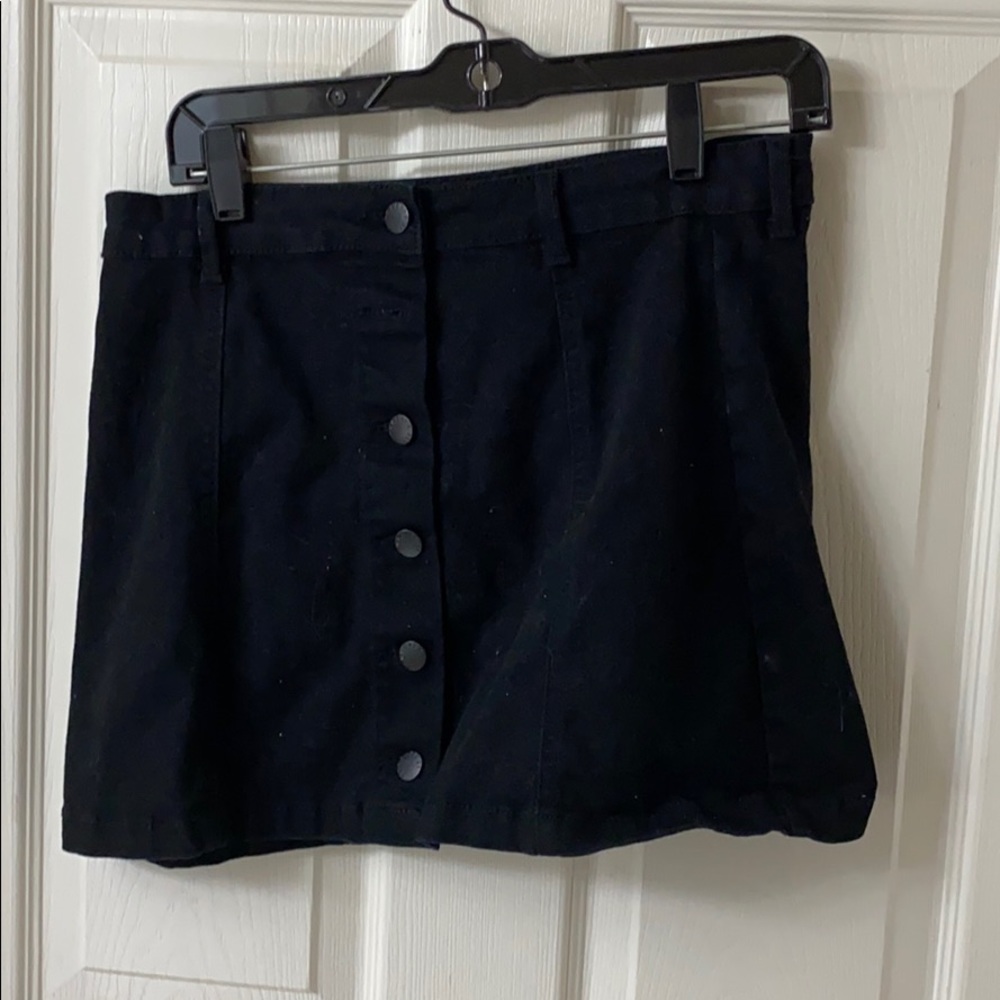 Black button down miniskirt